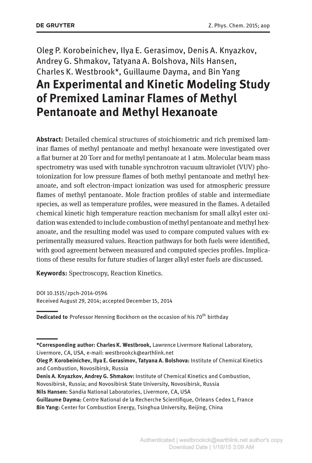 An Experimental and Kinetic Modeling Study of Premixed Laminar Flames of Methyl Pentanoate and Methyl Hexanoate