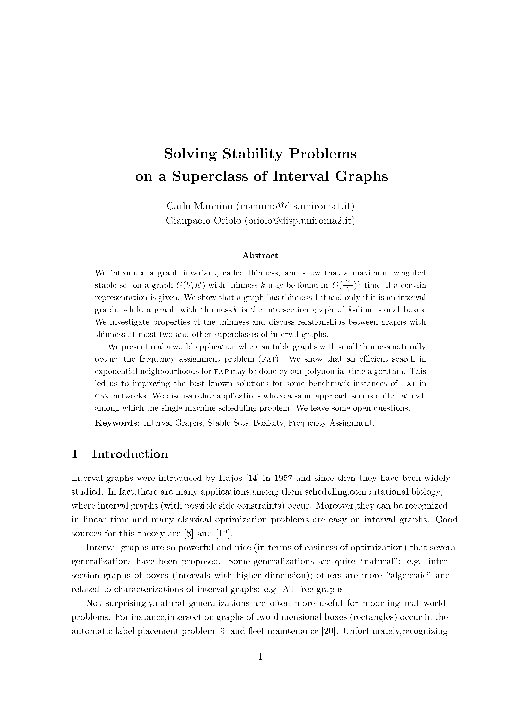 Solving Stability Problems on a Superclass of Interval Graphs