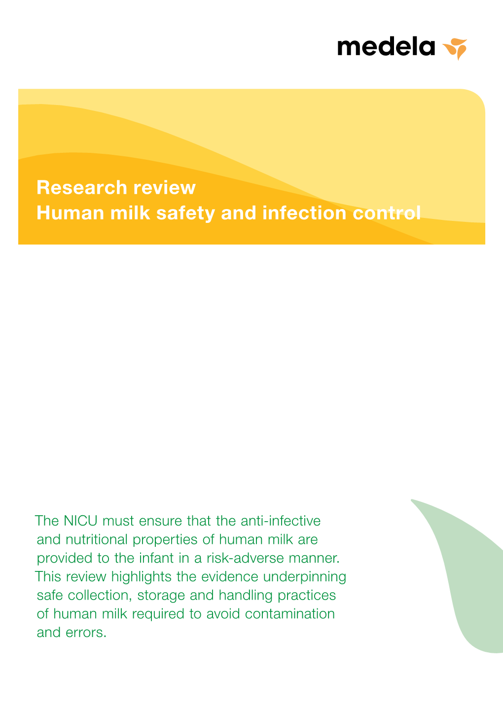 Research Review Human Milk Safety and Infection Control
