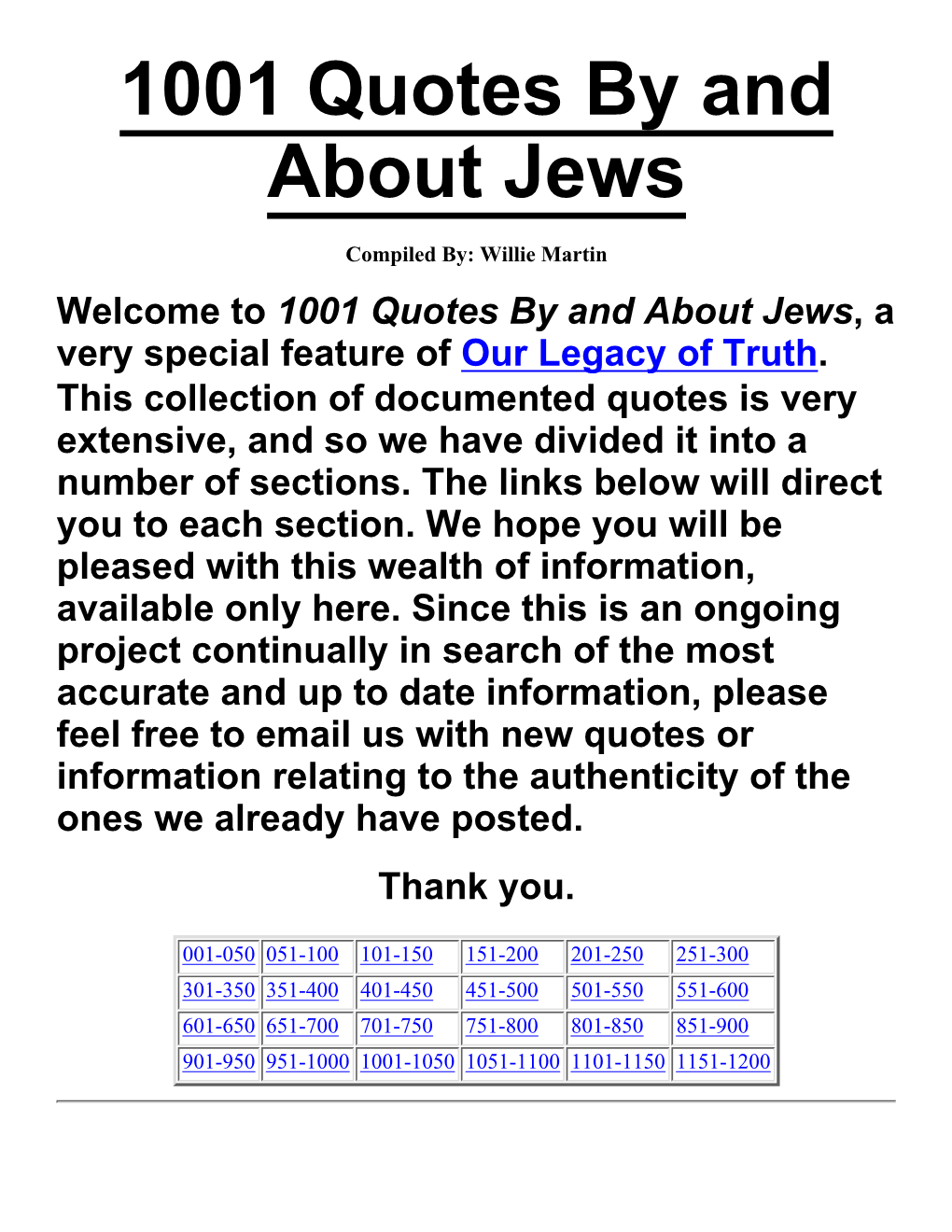 1001 Quotes by and About Jews