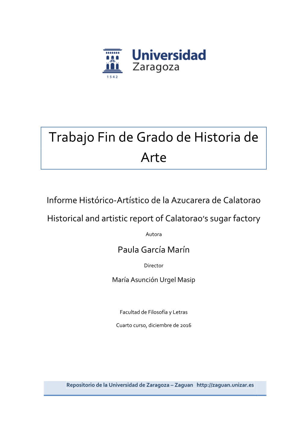 Trabajo Fin De Grado De Historia De Arte