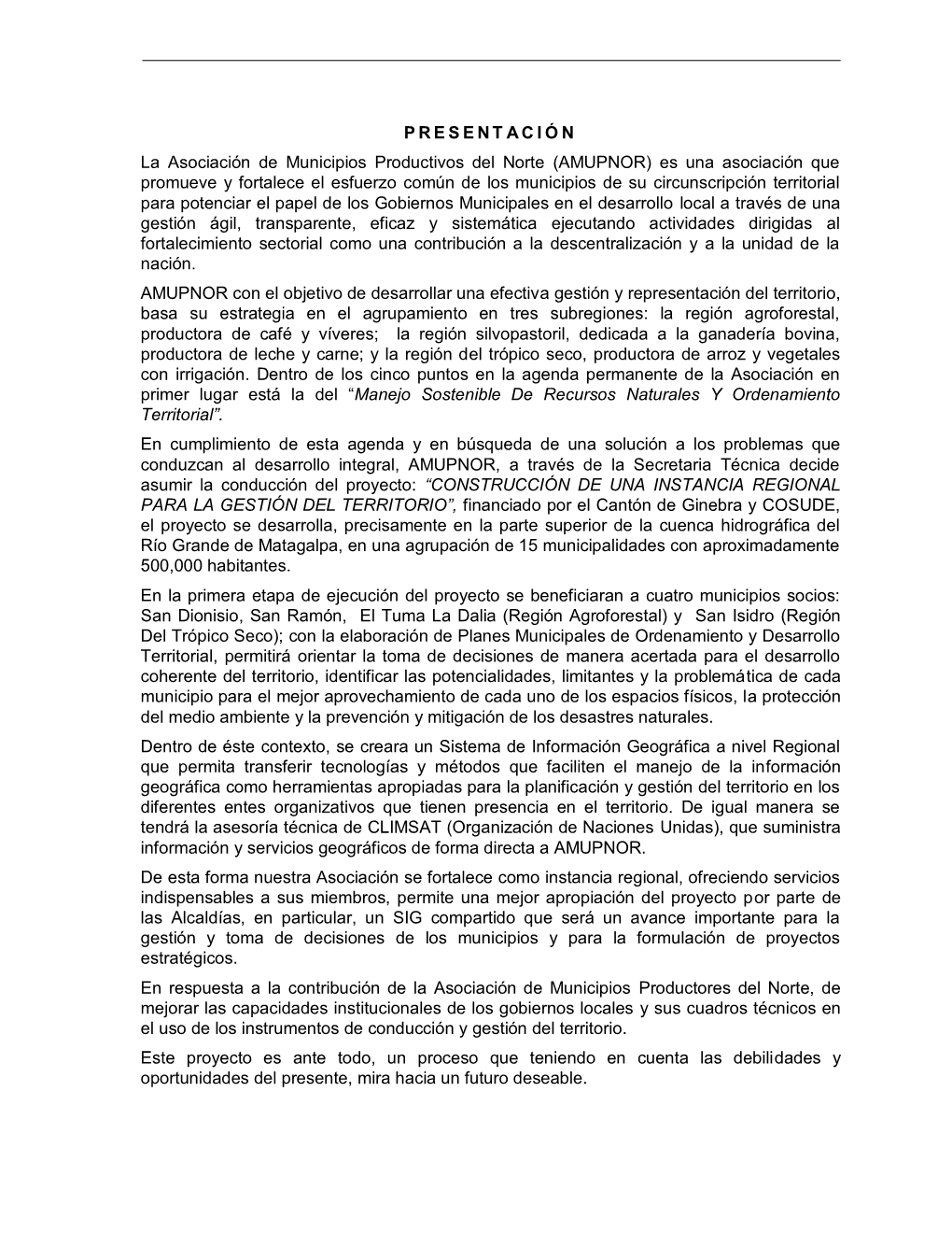 Capitulo 2 Plan Municipal De Ordenamiento Y 2010 SUB SISTEMA BIOFISICO Desarrollo Territorial San Ramón