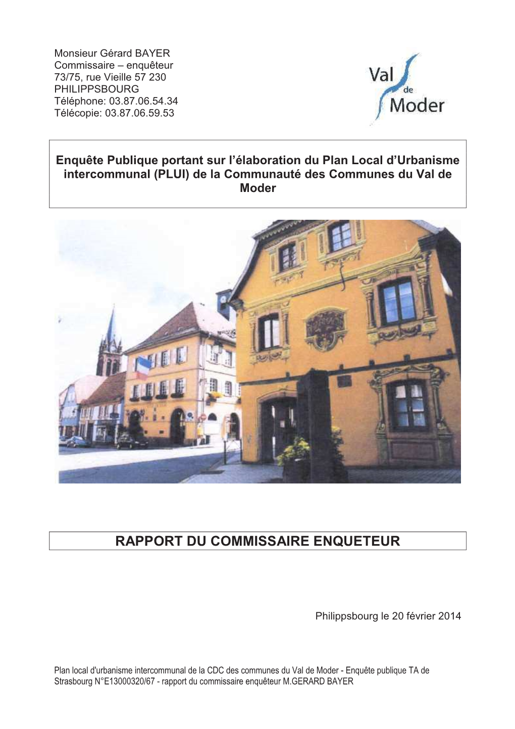 Rapport Du Commissaire Enqueteur