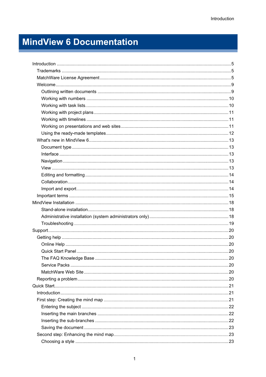 Mindview 6 Documentation