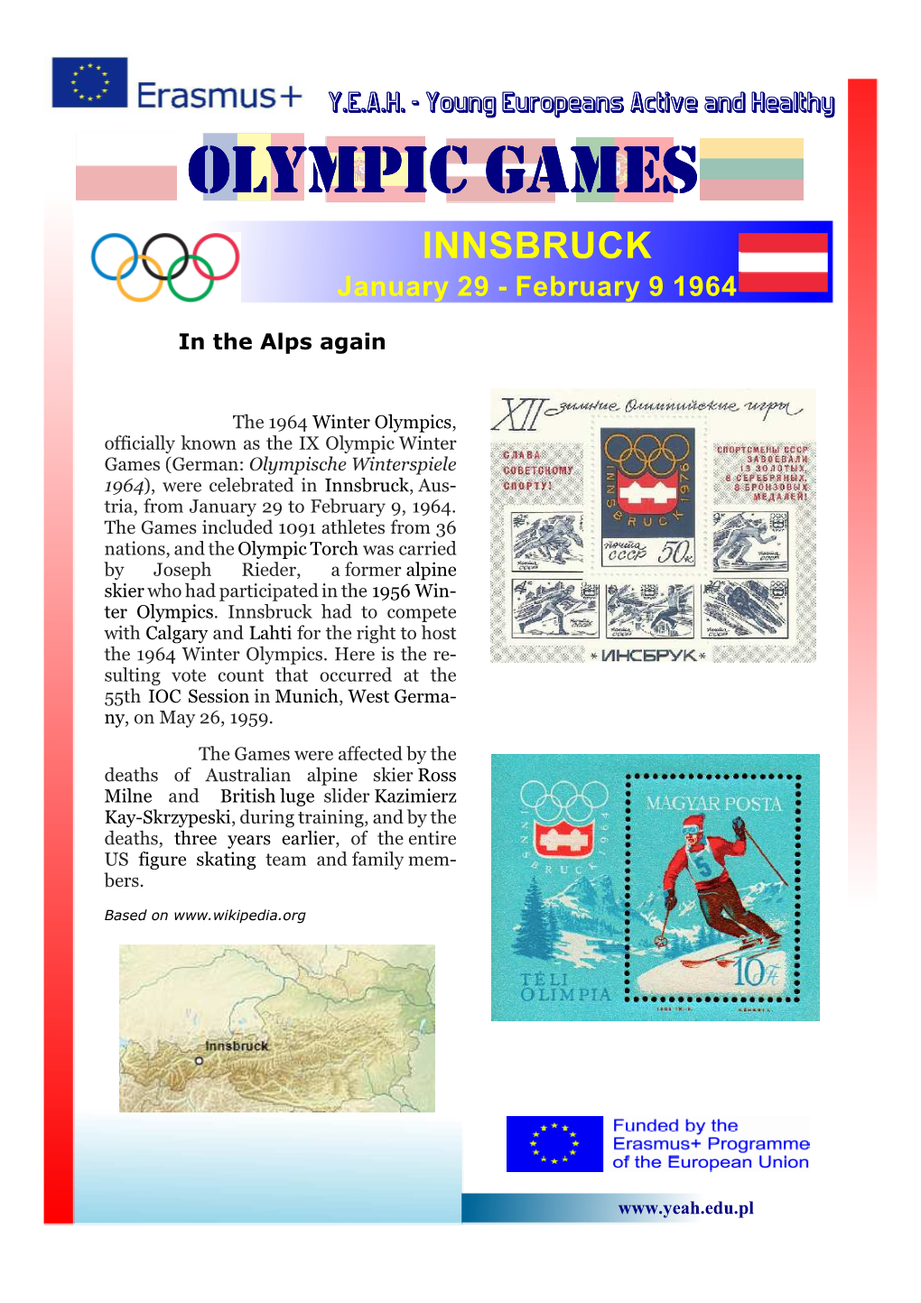 OLYMPIC GAMES INNSBRUCK January 29 - February 9 1964