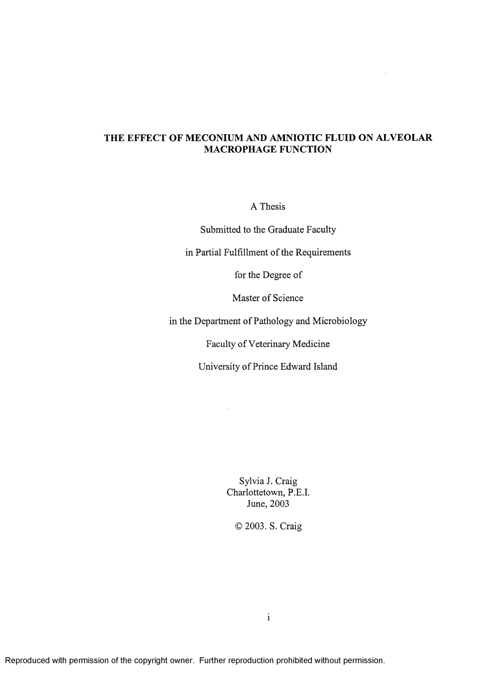 The Effect of Meconium and Amniotic Fluid on Alveolar Macrophage Function