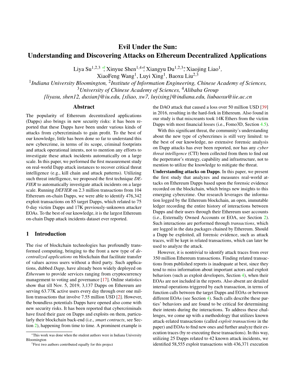 Understanding and Discovering Attacks on Ethereum Decentralized Applications