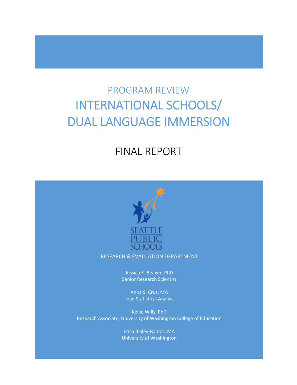 Program Review: International Schools/Dual Language Immersion