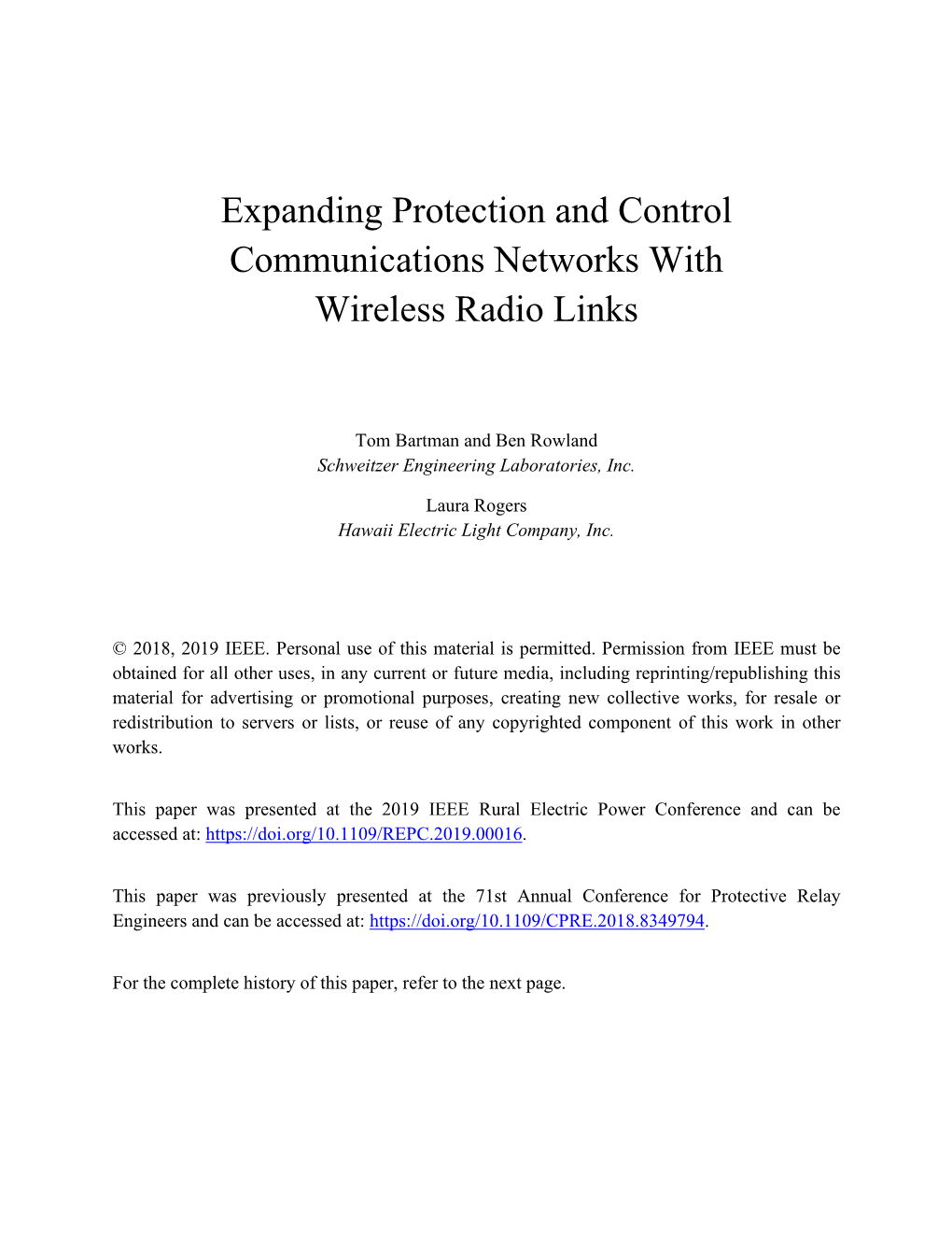 Expanding Protection and Control Communications Networks with Wireless Radio Links