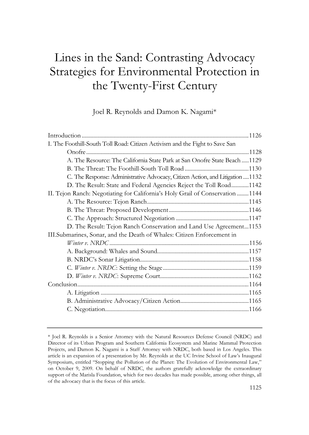 Contrasting Advocacy Strategies for Environmental Protection in the Twenty-First Century