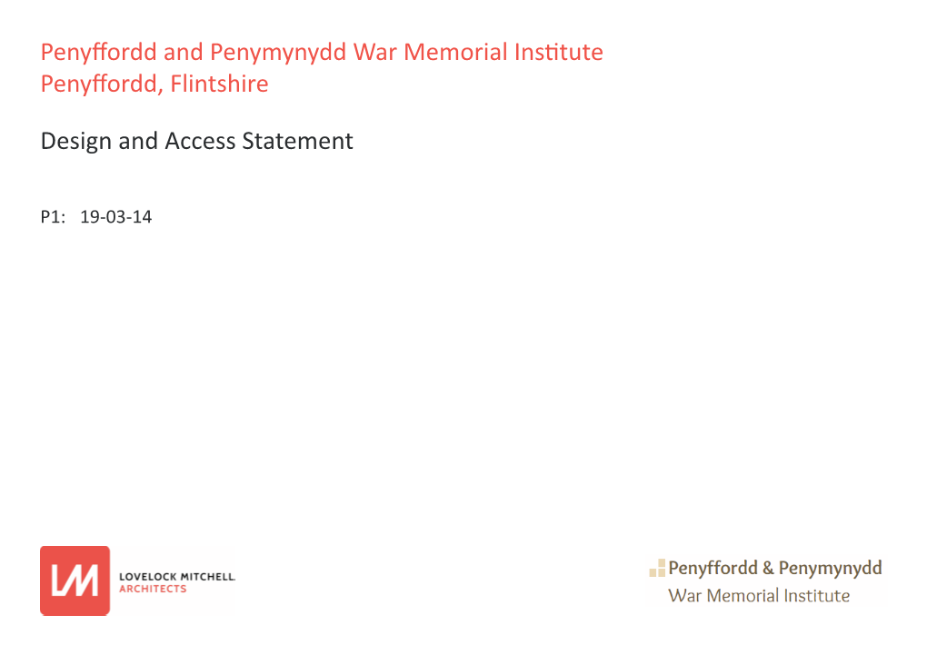 Penyffordd and Penymynydd War Memorial Institute Penyffordd, Flintshire