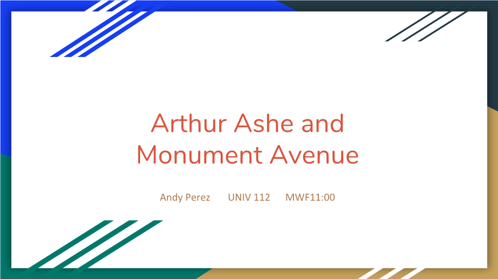 Arthur Ashe and Monument Avenue