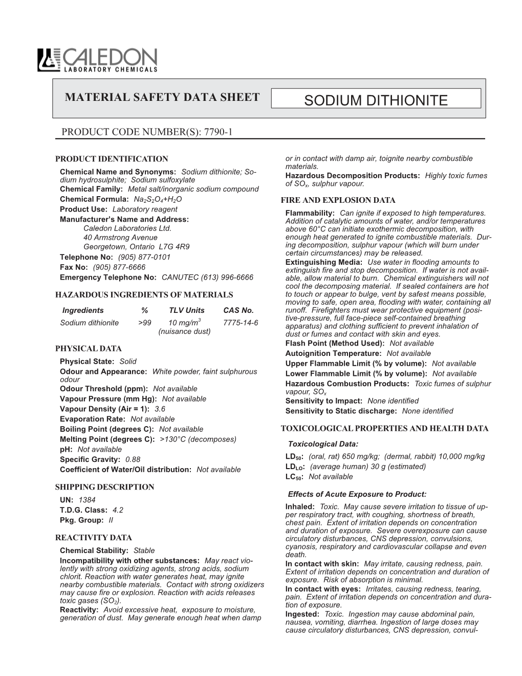 Sodium Dithionite