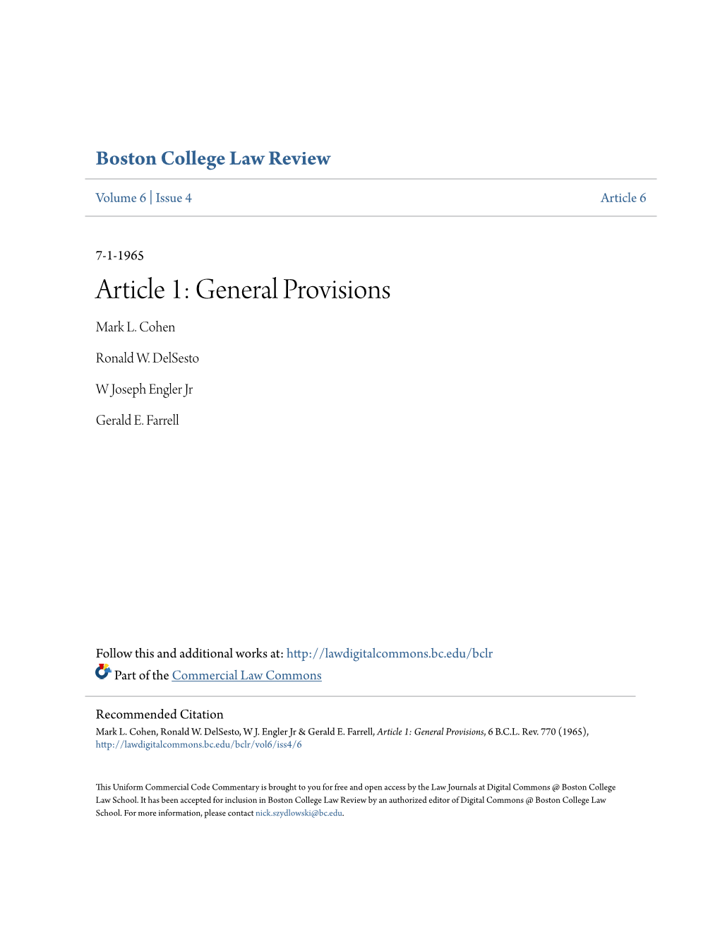 Article 1: General Provisions Mark L