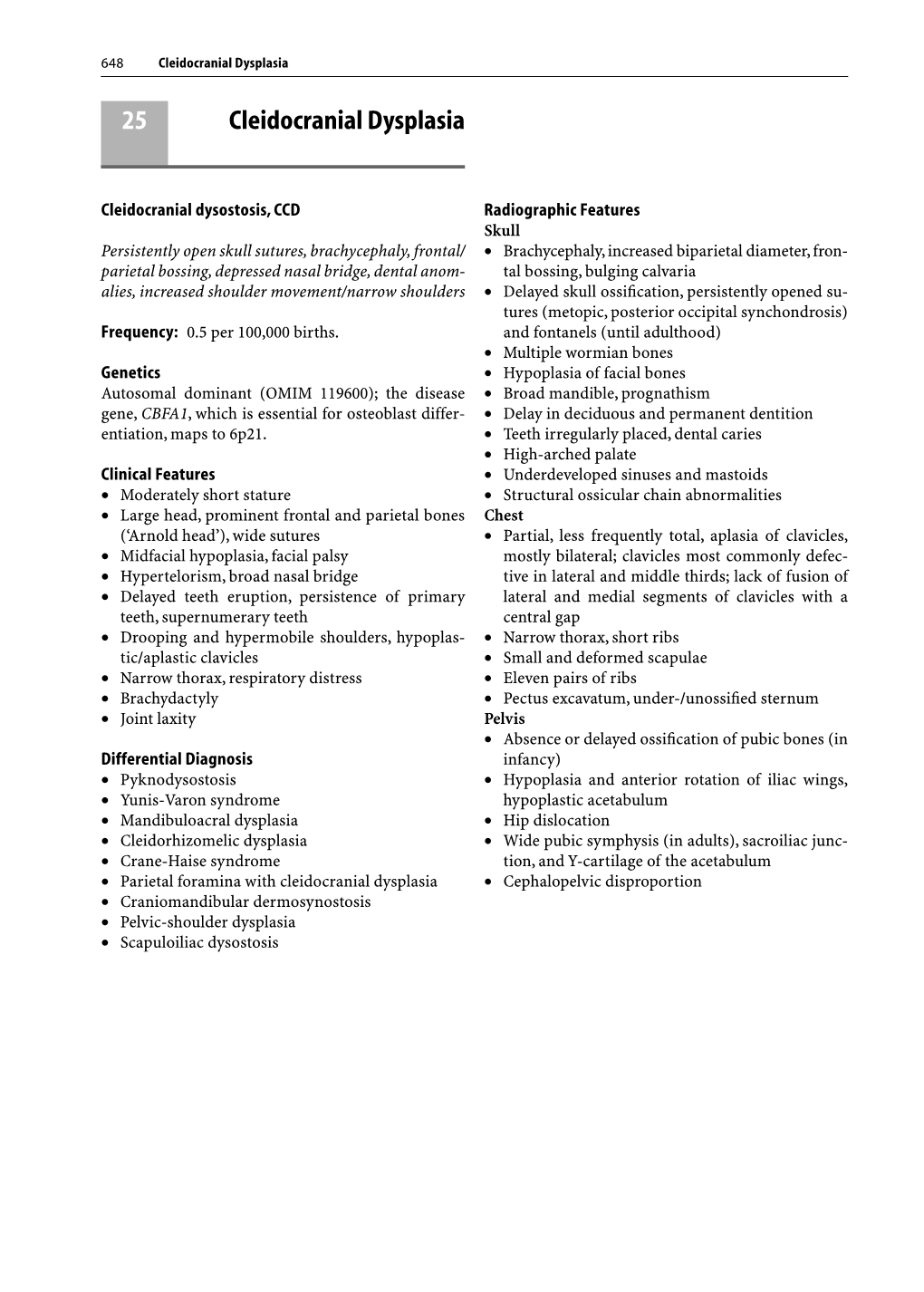 25 Cleidocranial Dysplasia