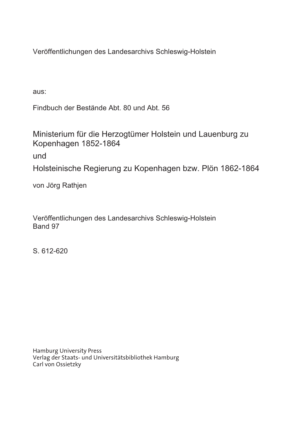 Veröffentlichungen Des Landesarchivs Schleswig-Holstein