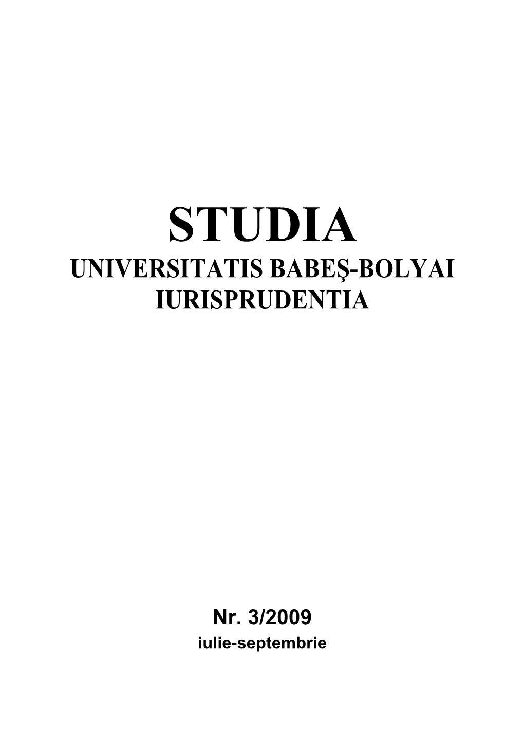 STUDIA UNIVERSITATIS Babes-Bolyai