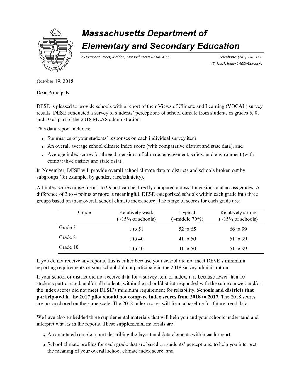 Massachusetts Department of Elementary and Secondary Education