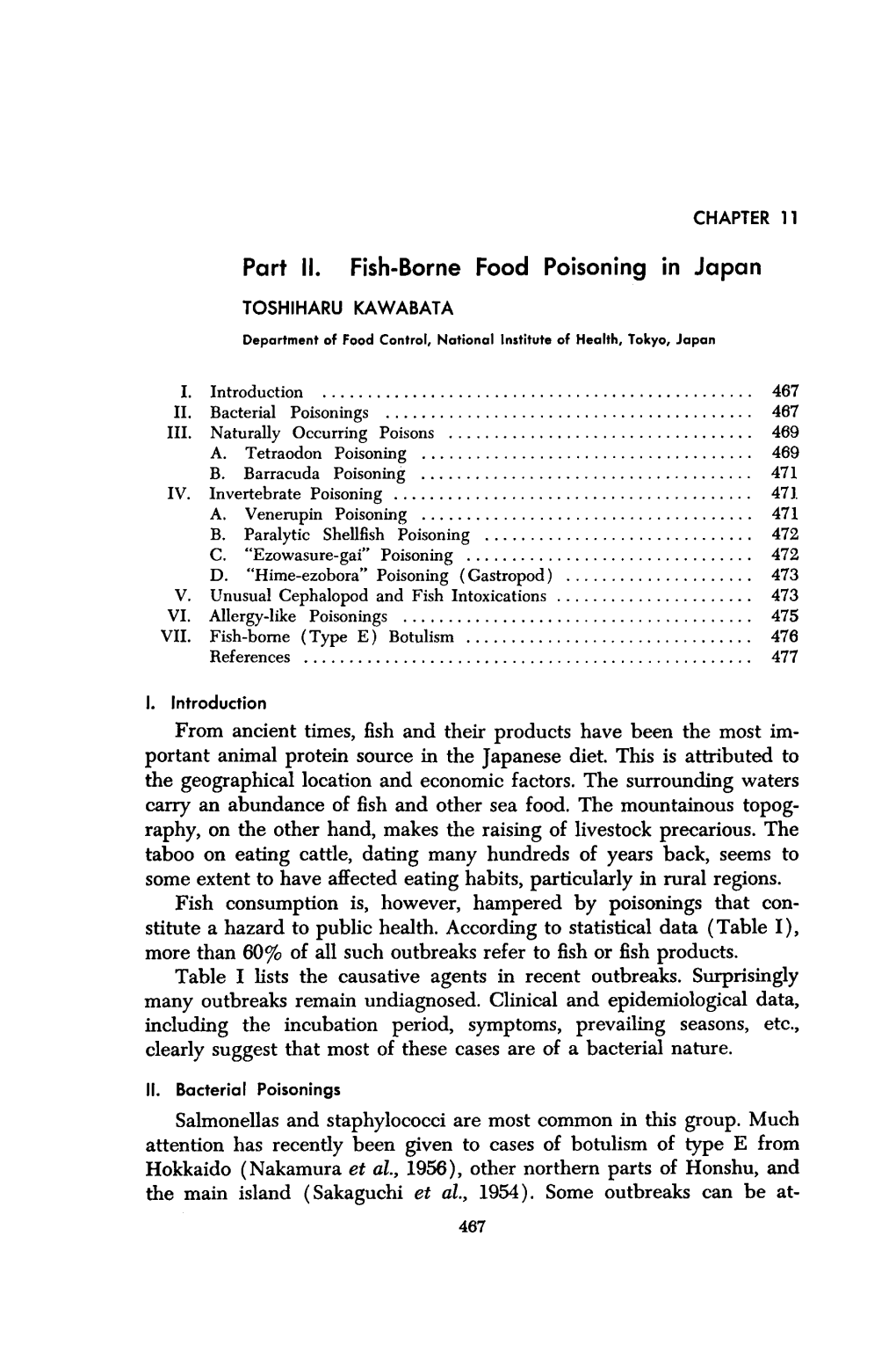 Fish-Borne Food Poisoning in Japan