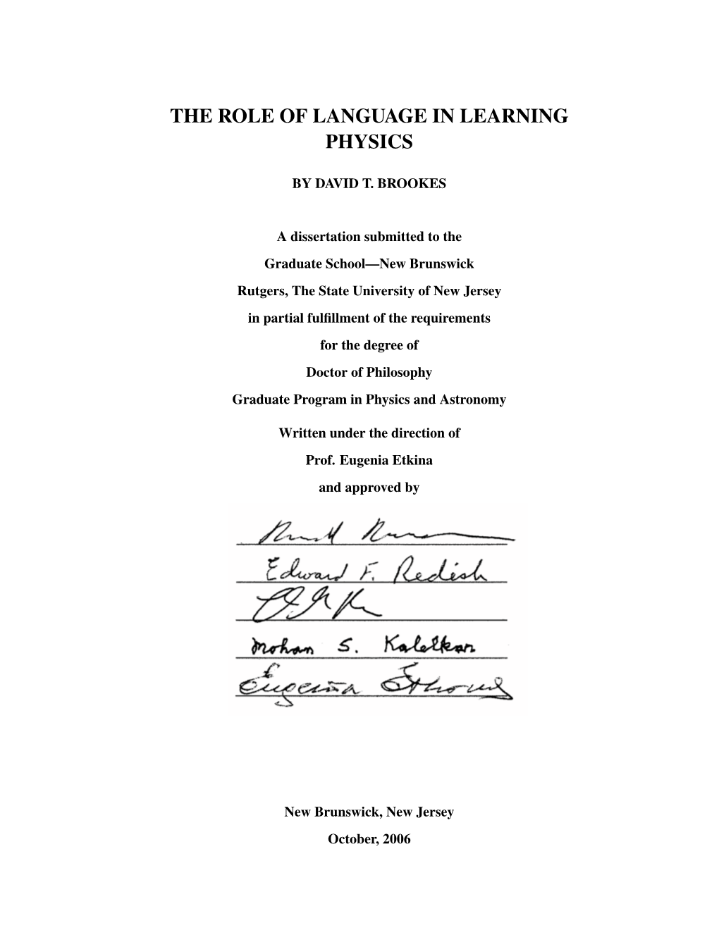 The Role of Language in Learning Physics