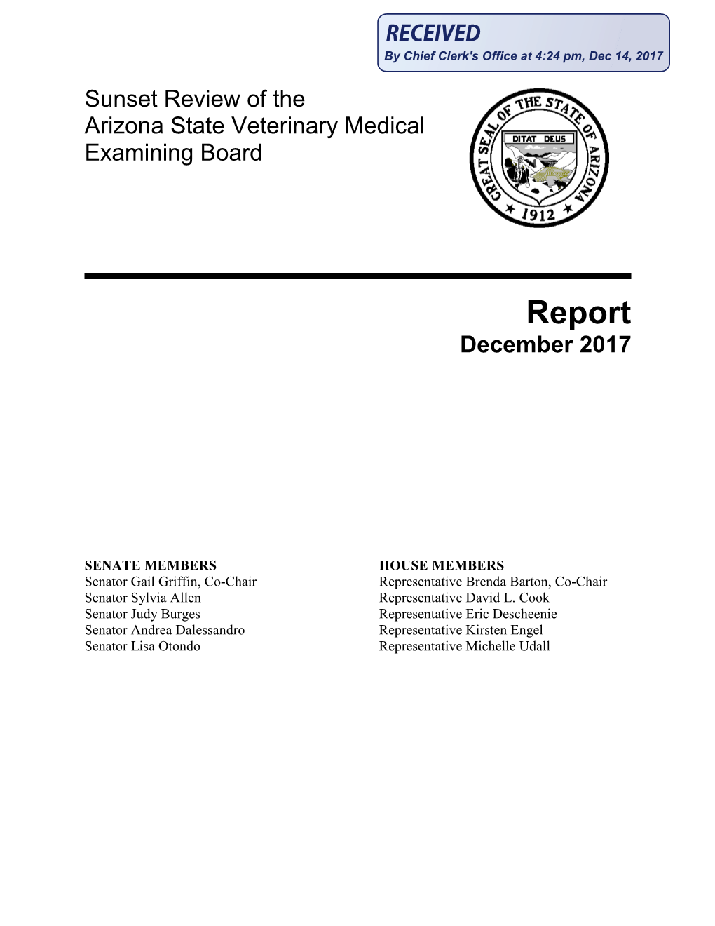 Sunset Review of the Arizona State Veterinary Medical Examining Board