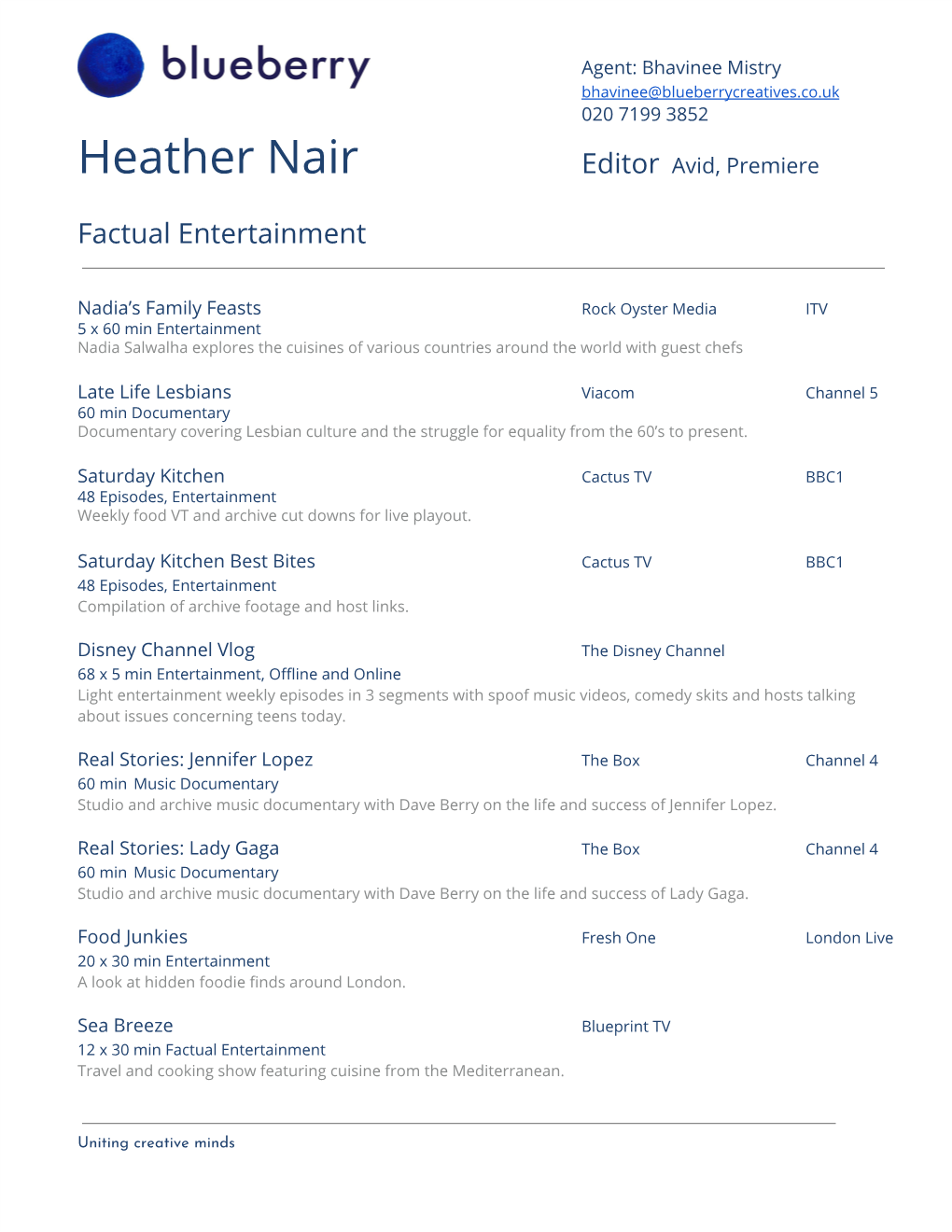 Heather Nair Editor​ A​ Vid, Premiere