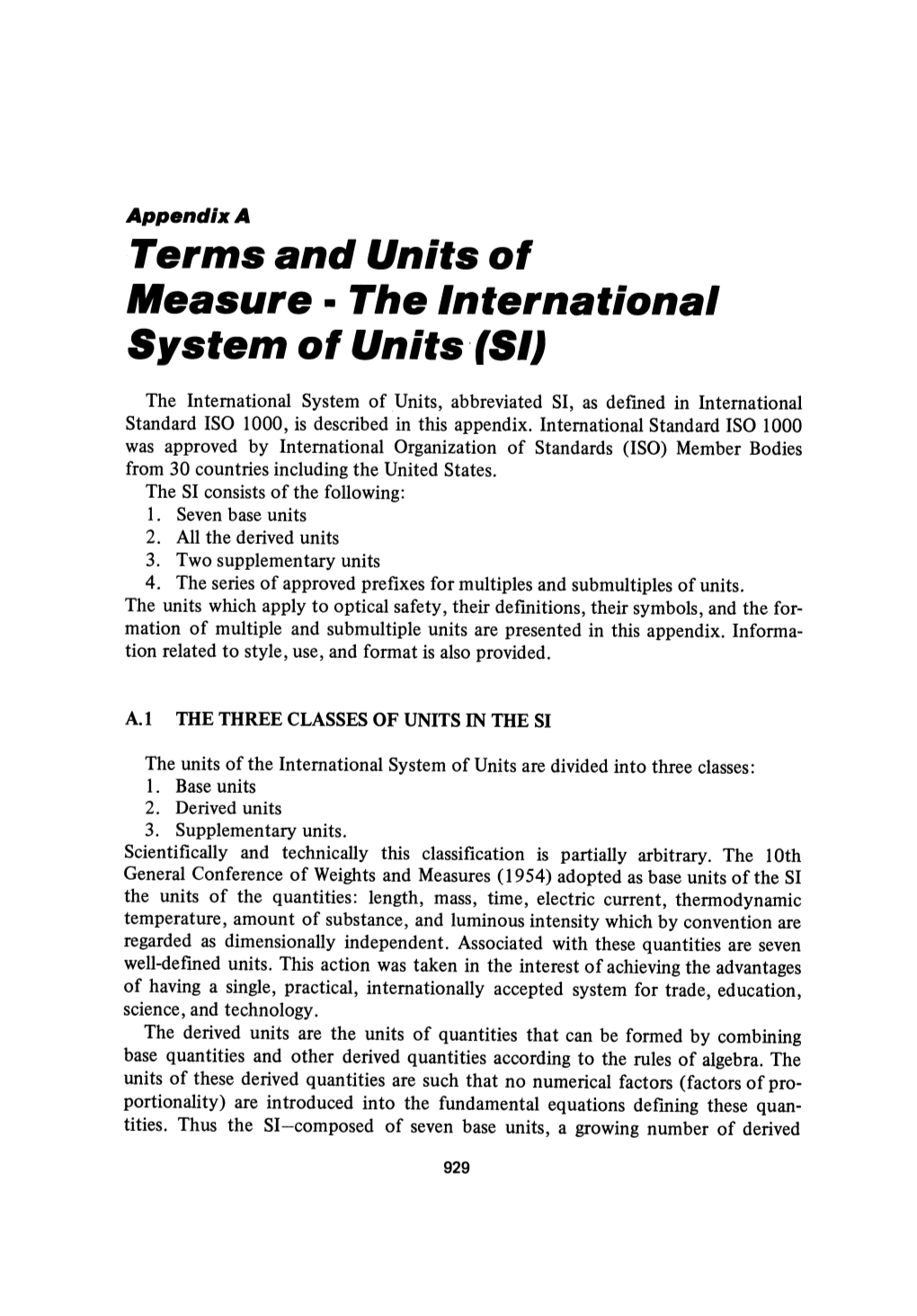 Terms and Units of Itfeasure · the International System of Units'(SI}