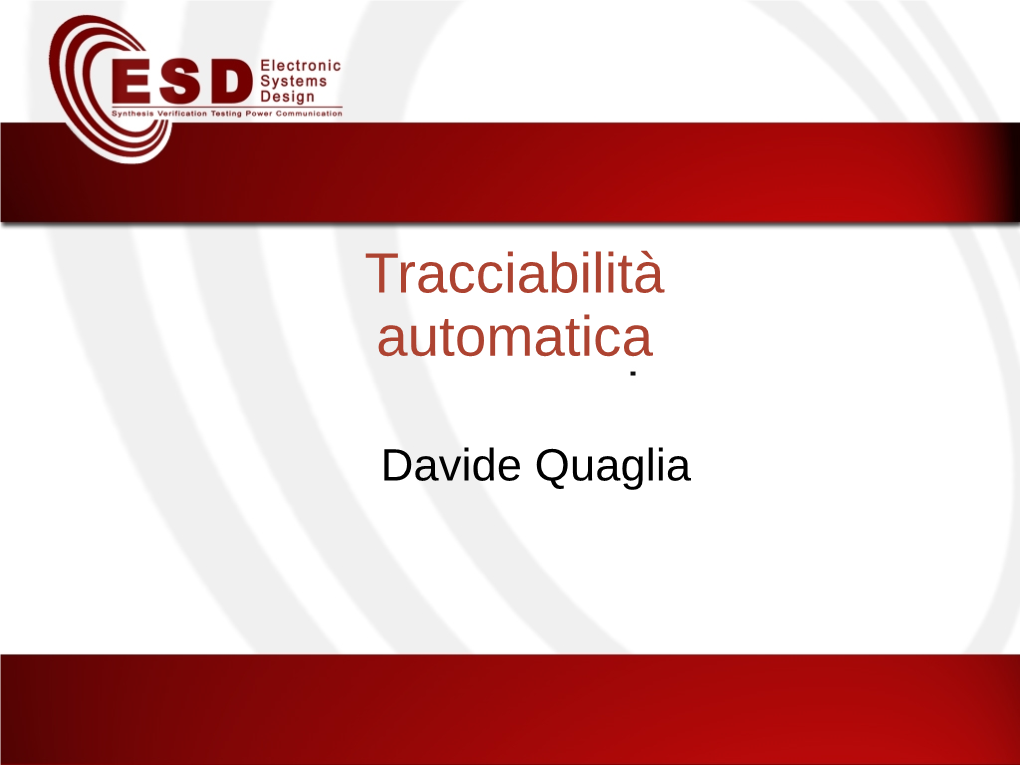 Tracciabilità Automatica