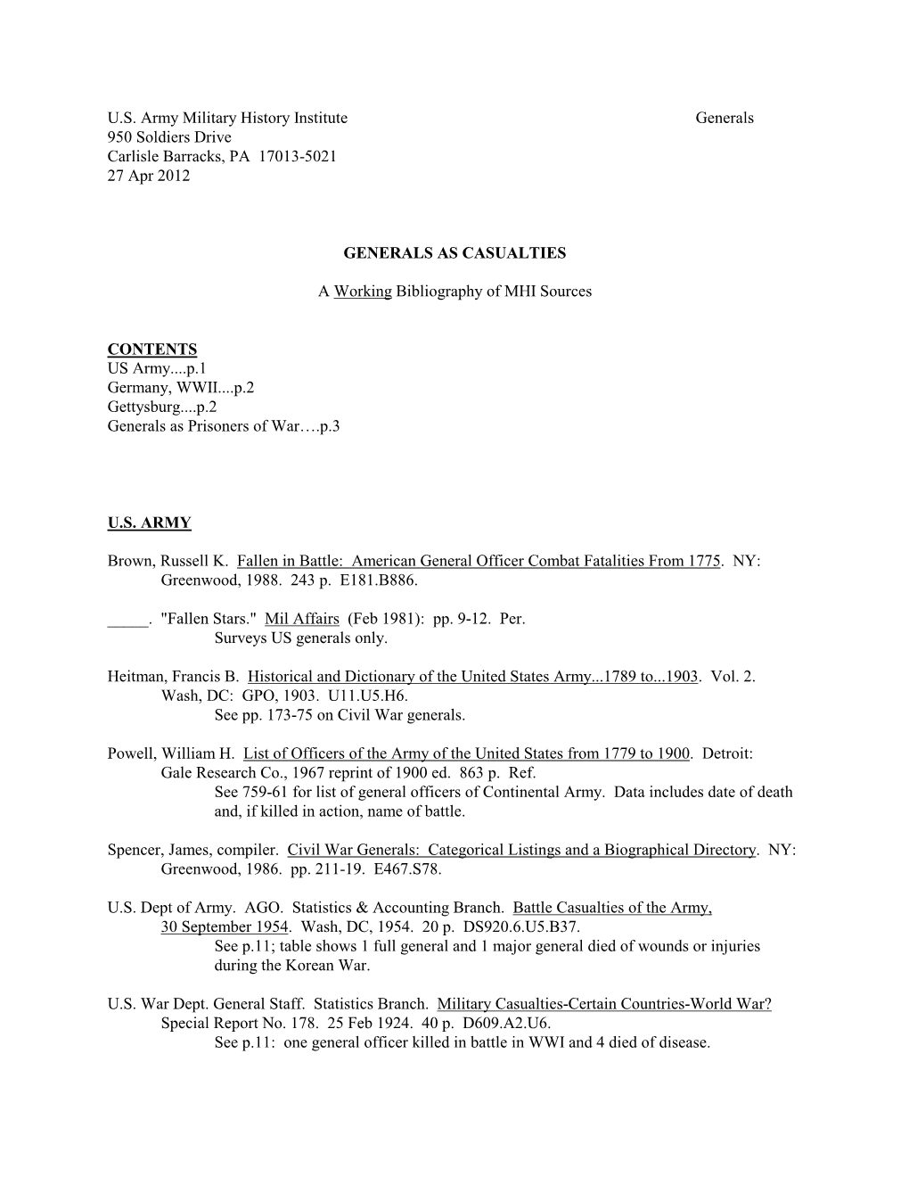 General Officer Casualties.Pdf