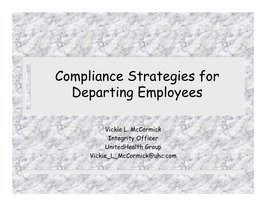 Compliance Strategies for Departing Employees