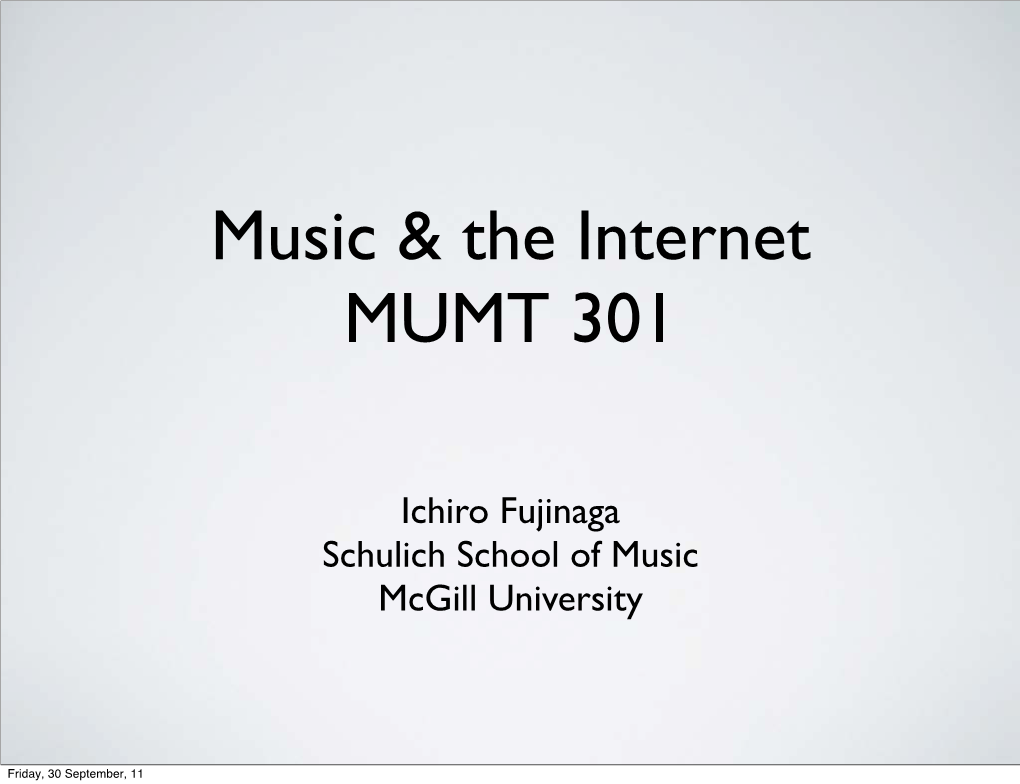 Music & the Internet MUMT