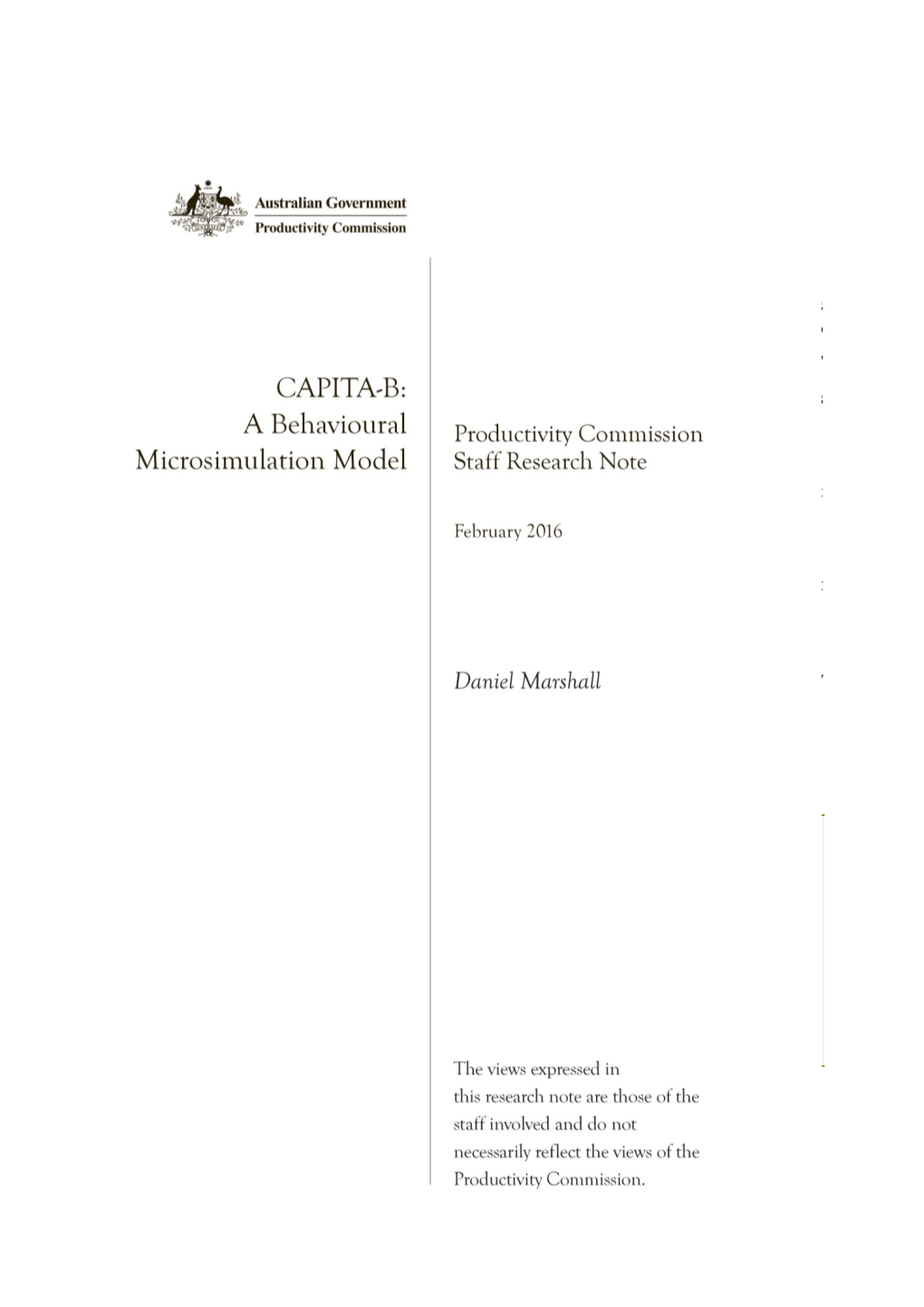 CAPITA-B: a Behavioural Microsimulation Model