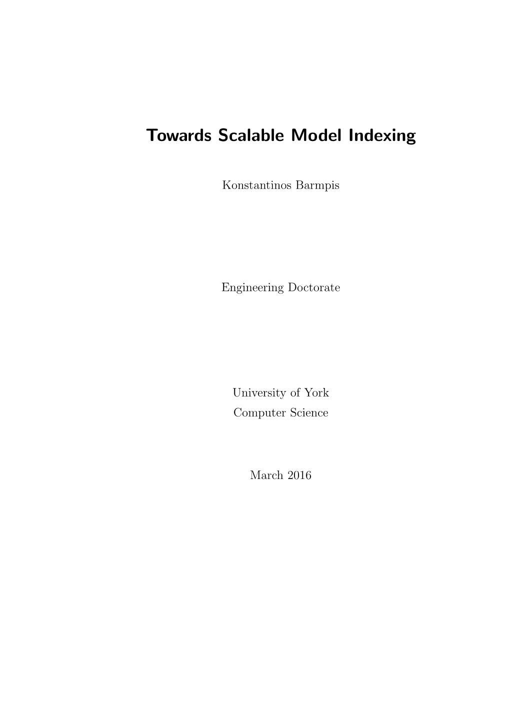 Towards Scalable Model Indexing