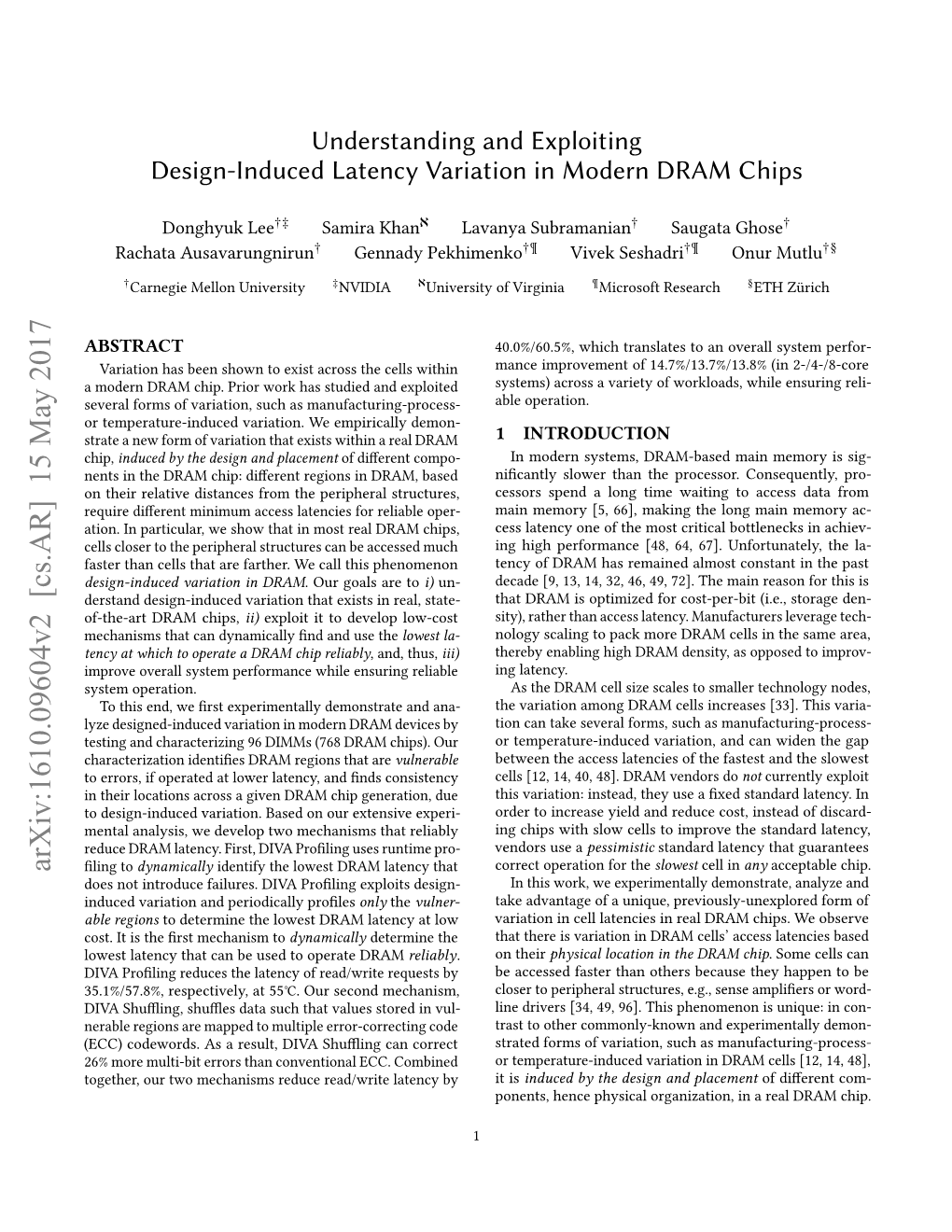 Understanding and Exploiting Design-Induced Latency Variation in Modern DRAM Chips