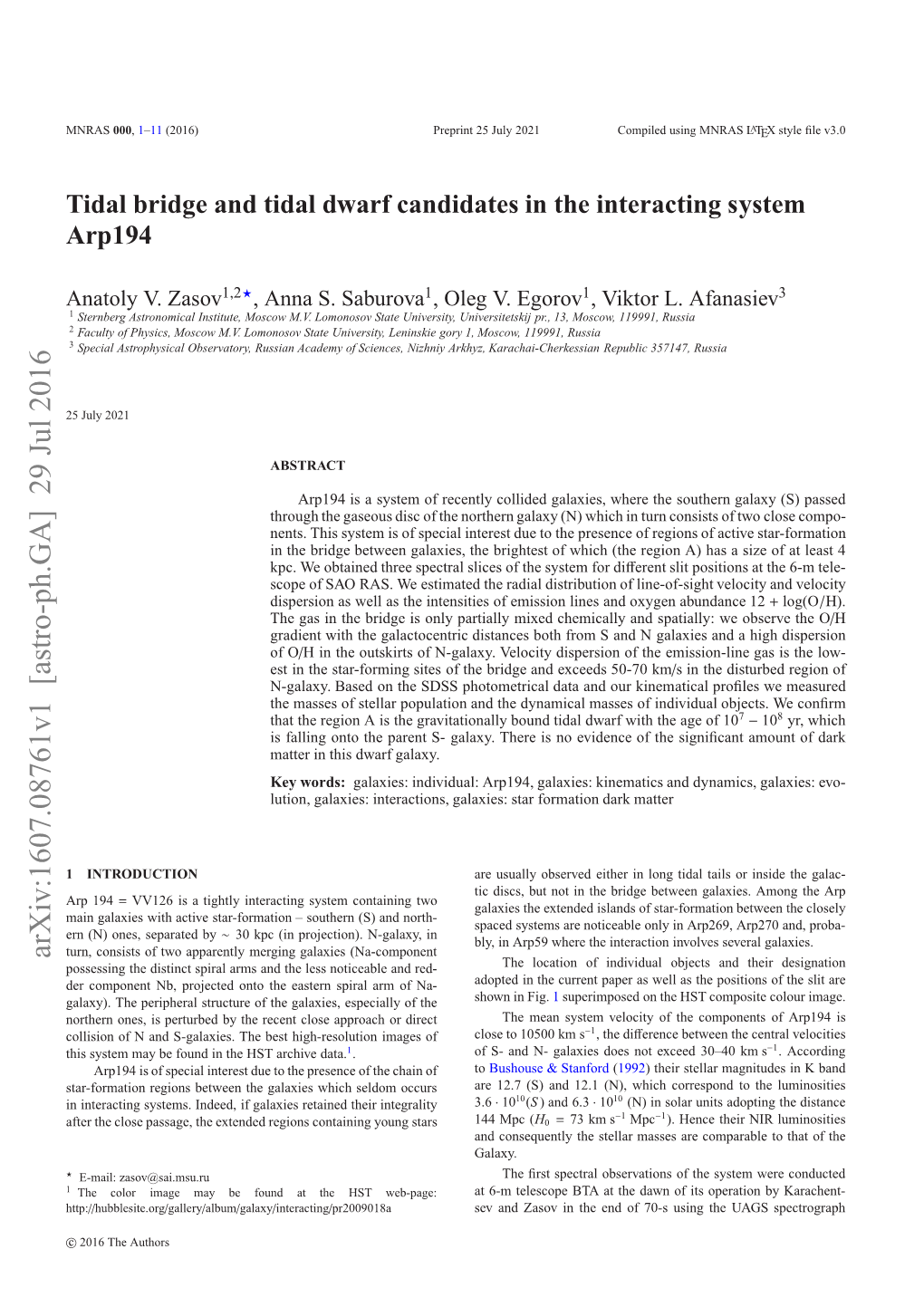 Tidal Bridge and Tidal Dwarf Candidates in the Interacting System Arp194 3