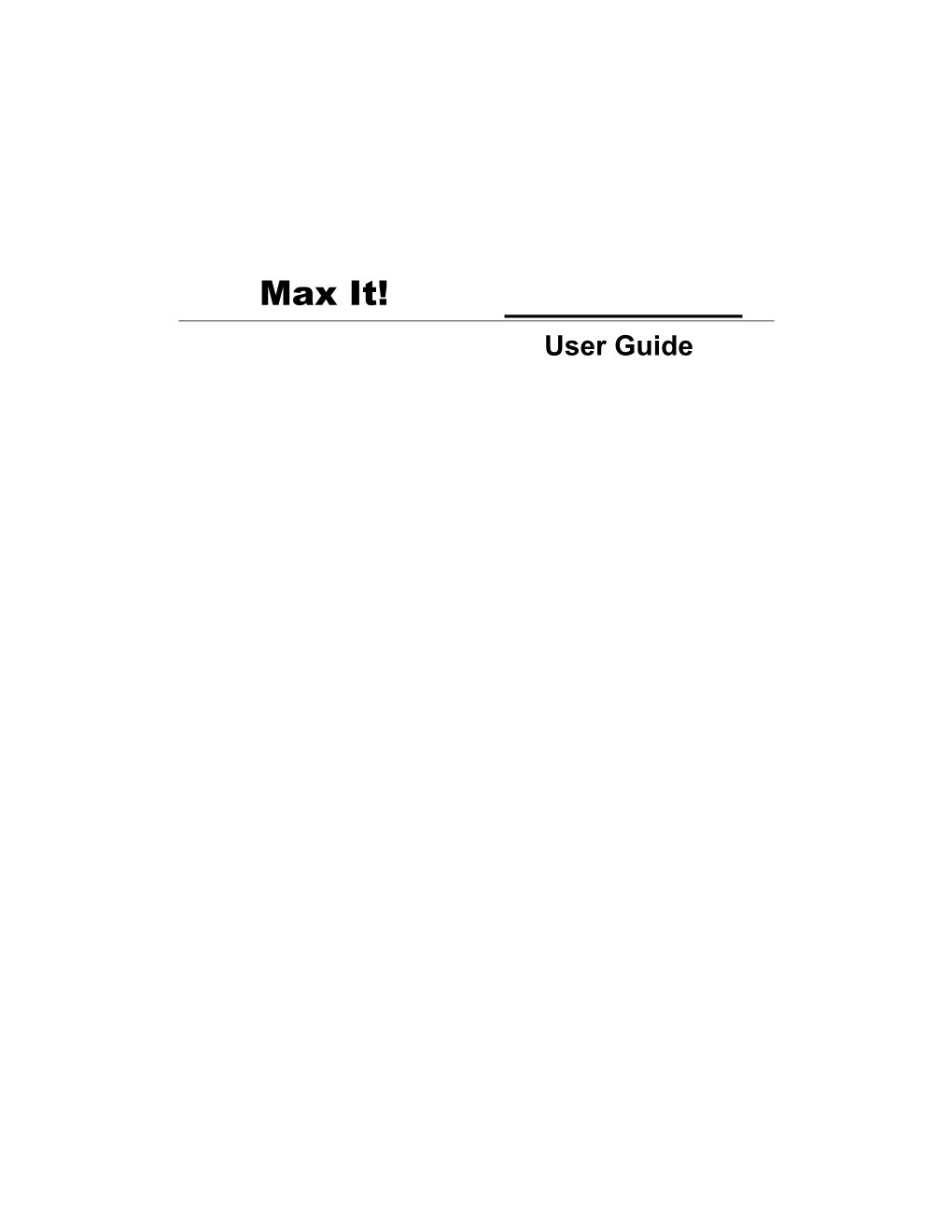 ACS Max It! User Guide