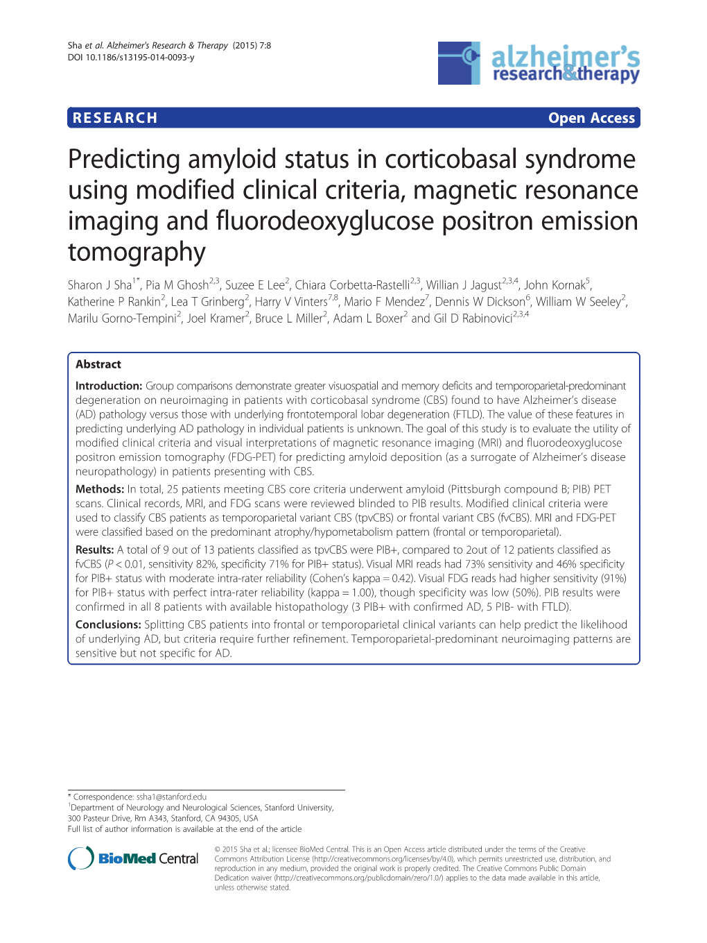 Predicting Amyloid Status in Corticobasal Syndrome Using