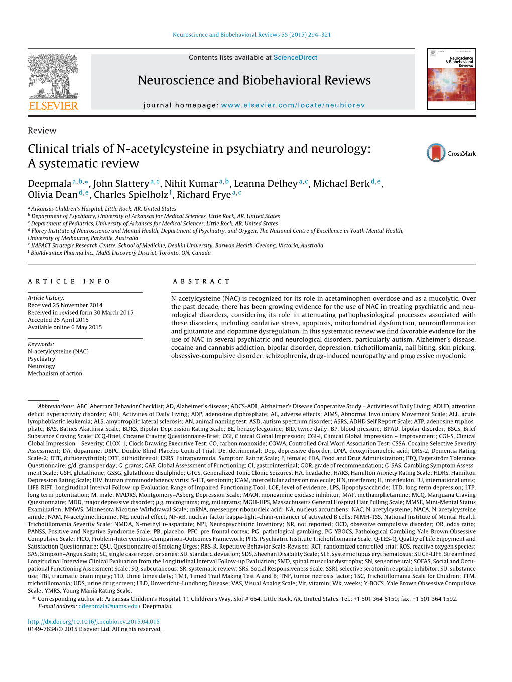 Clinical Trials of N-Acetylcysteine in Psychiatry and Neurology