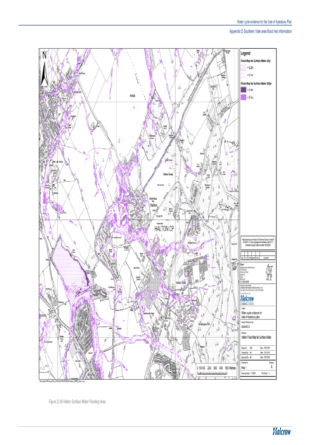 Appendix D Southern Vale Area Flood Risk Information Figure D.36 Halton Surface Water Flooding Area