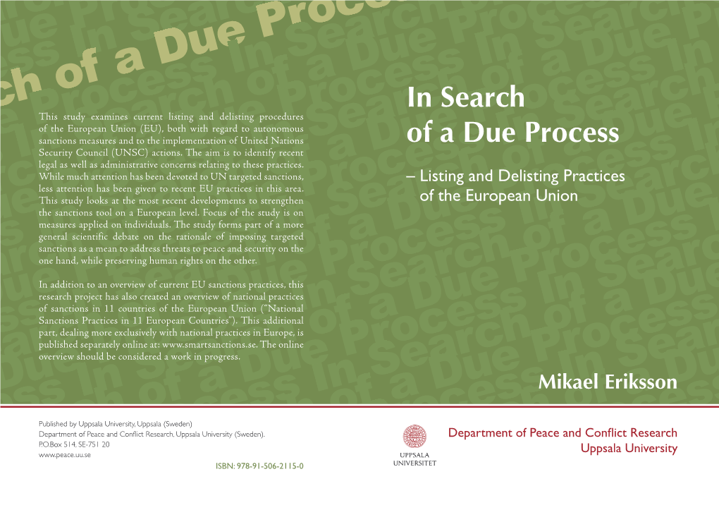 In Search of a Due Process: Listing and Delisting Practices of the European
