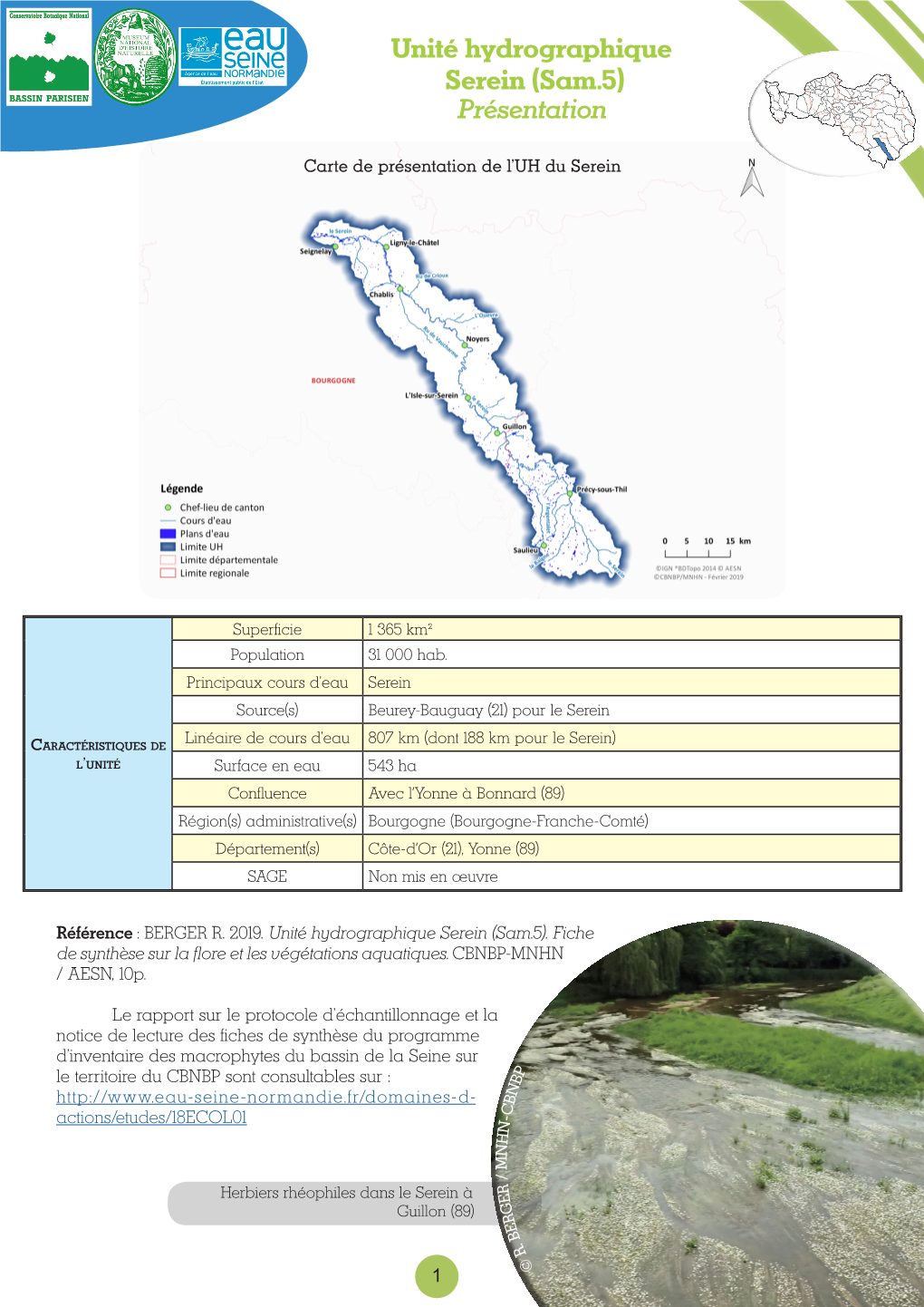 Unité Hydrographique Serein (Sam.5) Présentation