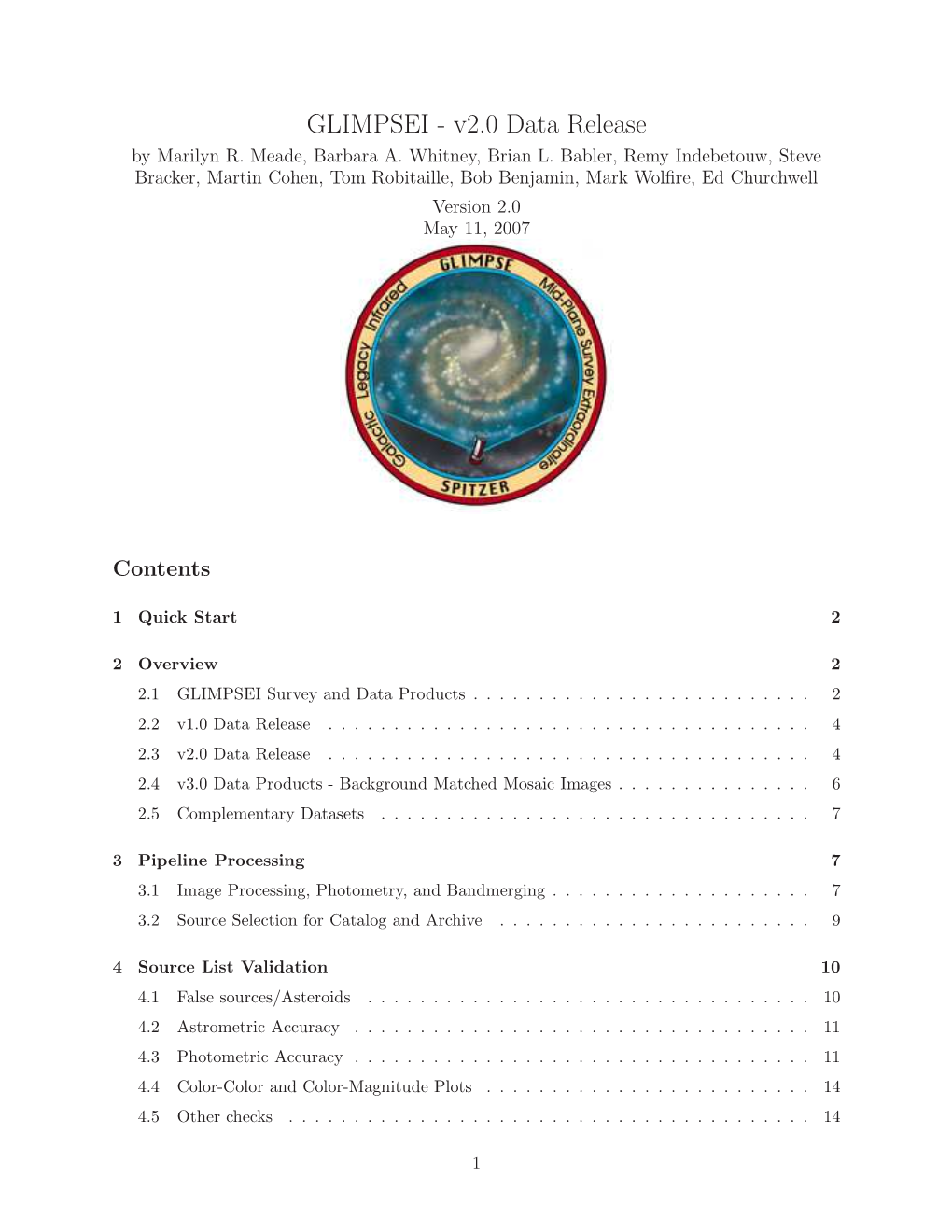 GLIMPSEI - V2.0 Data Release by Marilyn R