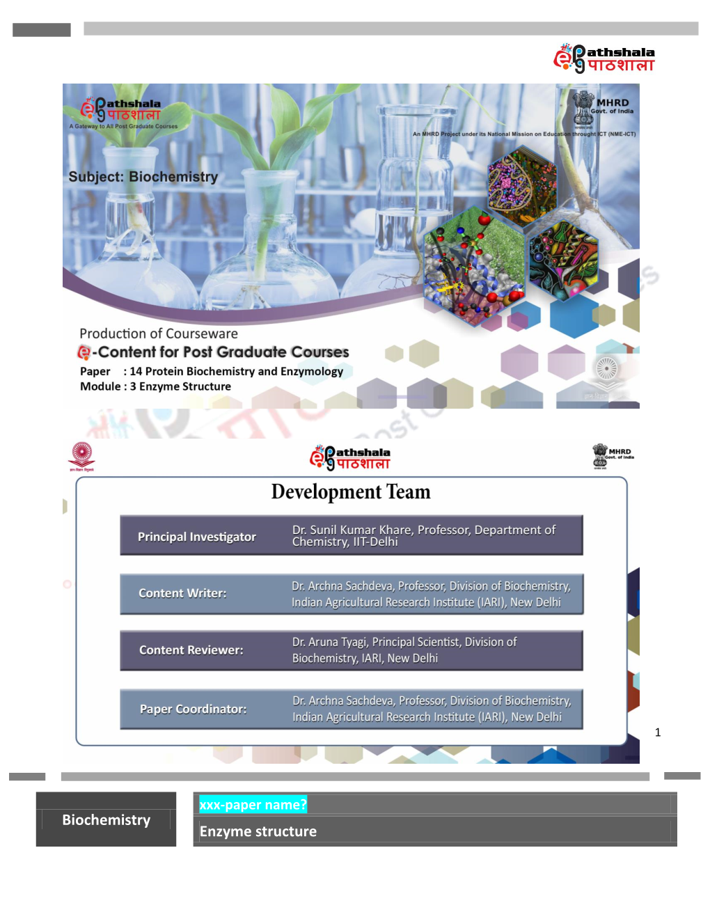 Structures of Proteins and Enzymes