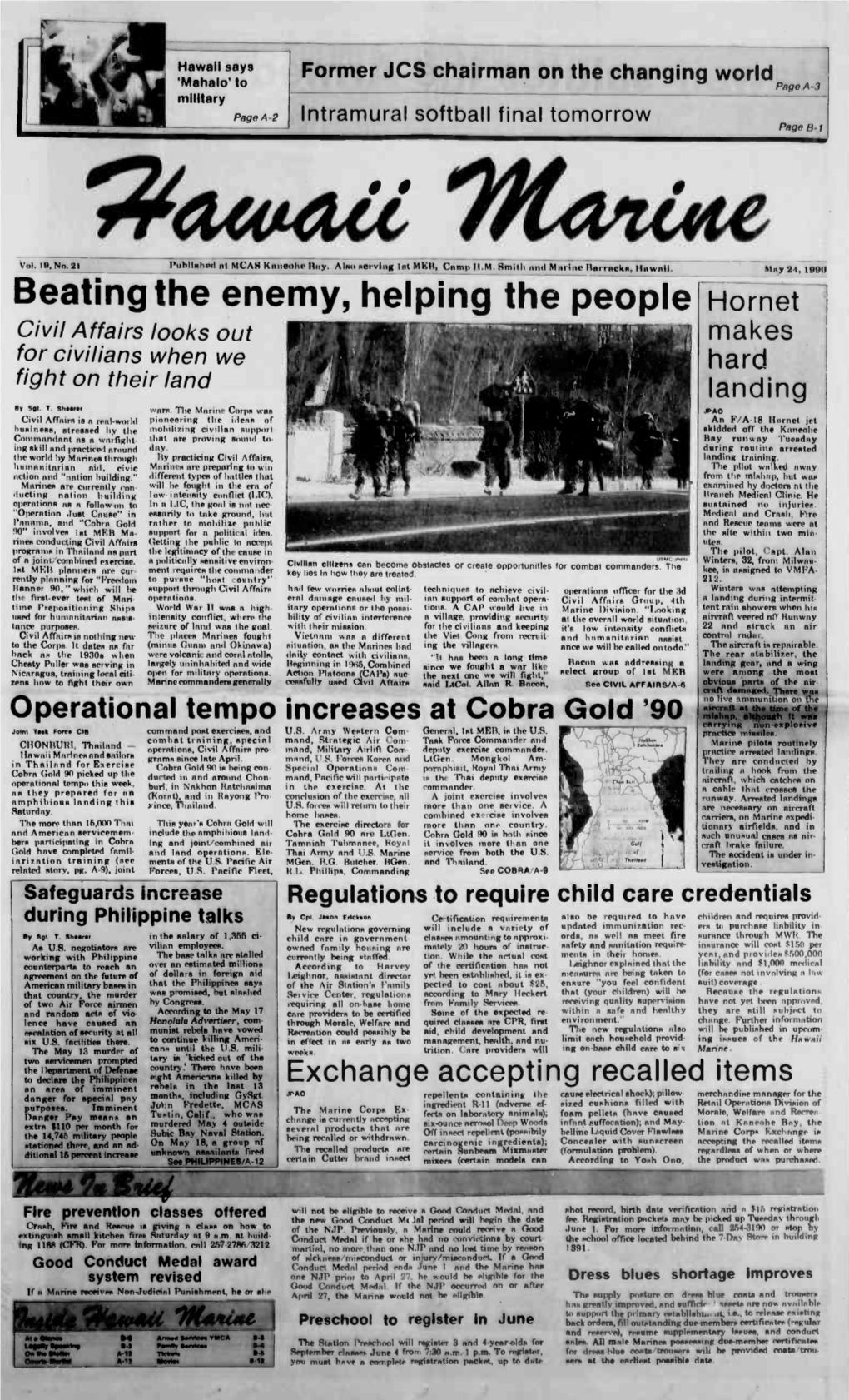 Beating the Enemy, Helping the People Hornet Civil Affairs Looks out Makes for Civilians When We Hard Fight on Their Land Landing by Ng T