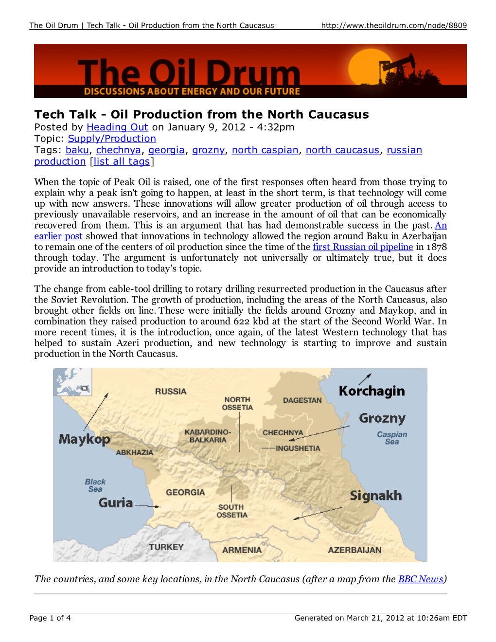 Tech Talk - Oil Production from the North Caucasus