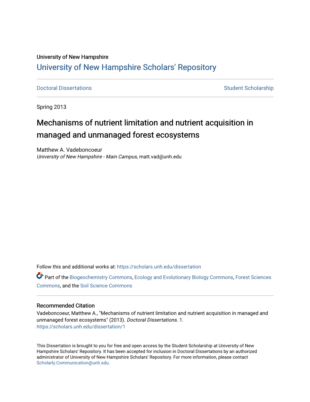 Mechanisms of Nutrient Limitation and Nutrient Acquisition in Managed and Unmanaged Forest Ecosystems