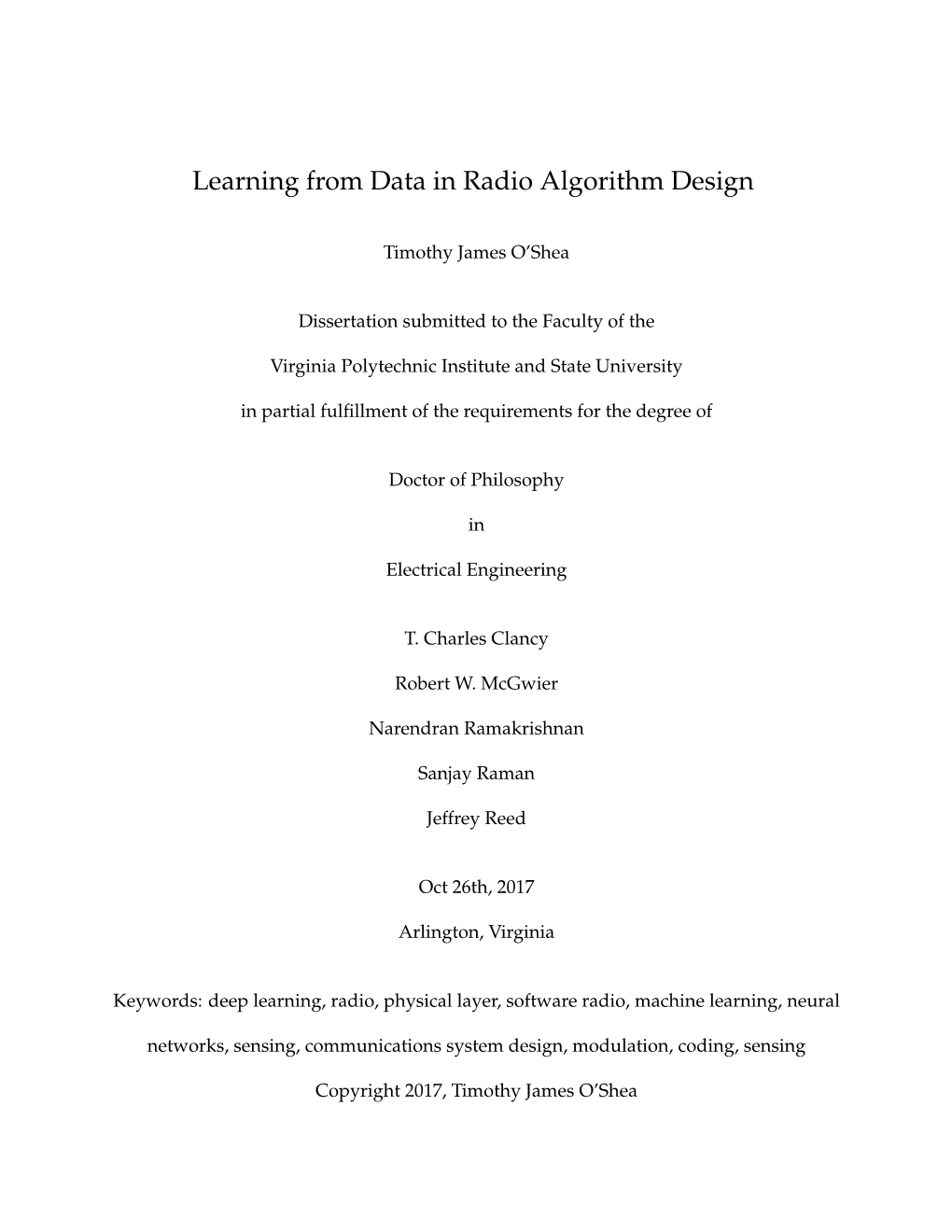 Learning from Data in Radio Algorithm Design