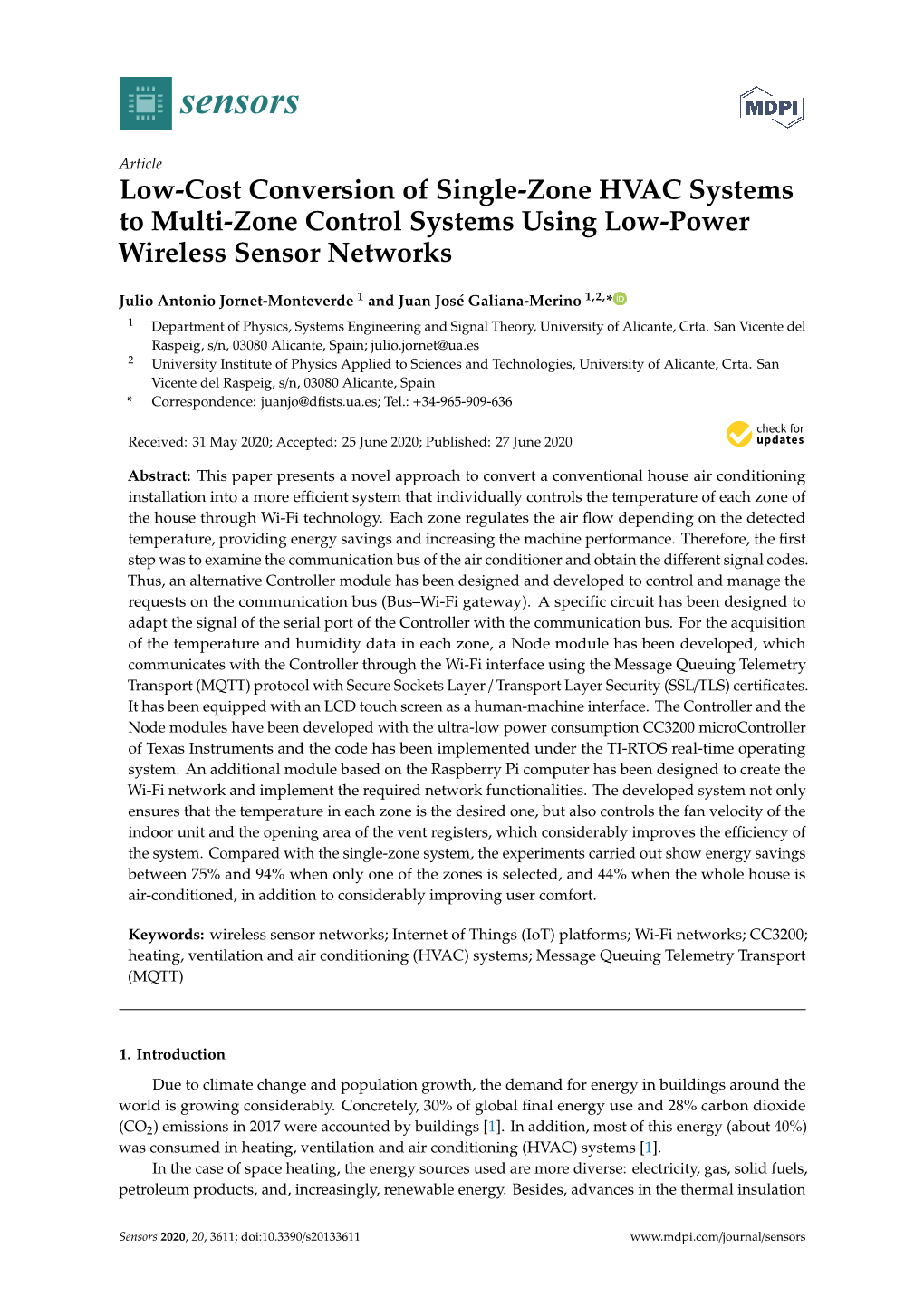 Low-Cost Conversion of Single-Zone HVAC Systems to Multi-Zone Control Systems Using Low-Power Wireless Sensor Networks