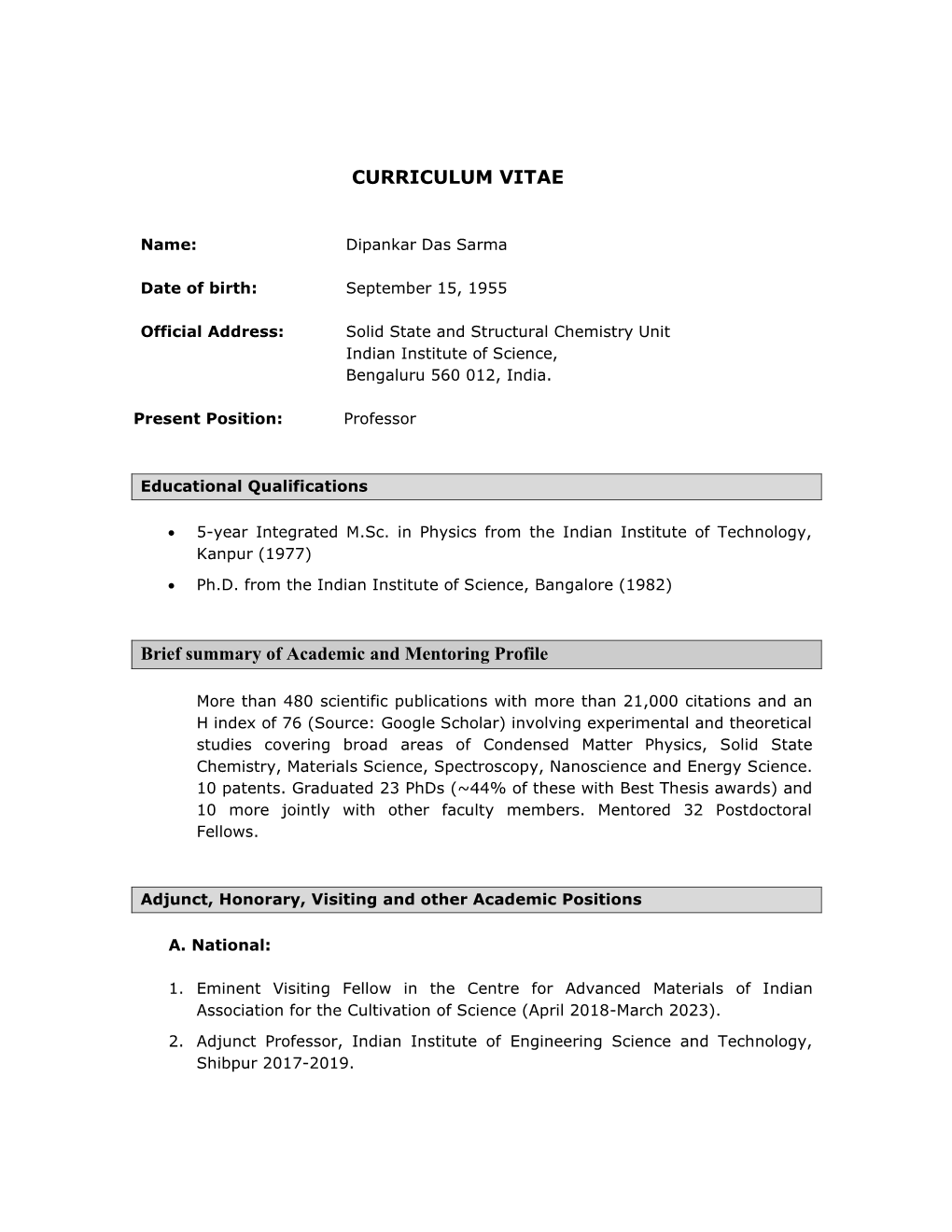 Curriculum Vitae