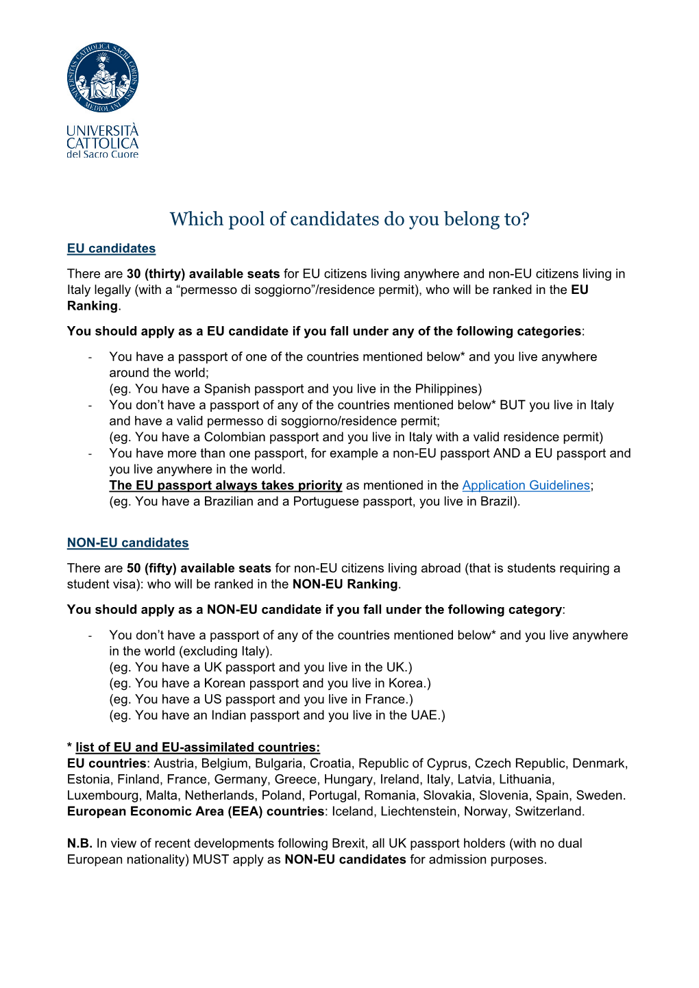 Which Pool of Candidates Do You Belong To?